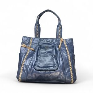 Muxo Camilla Alves Rare Vintage Blue Hobo Leather Shoulder Bag